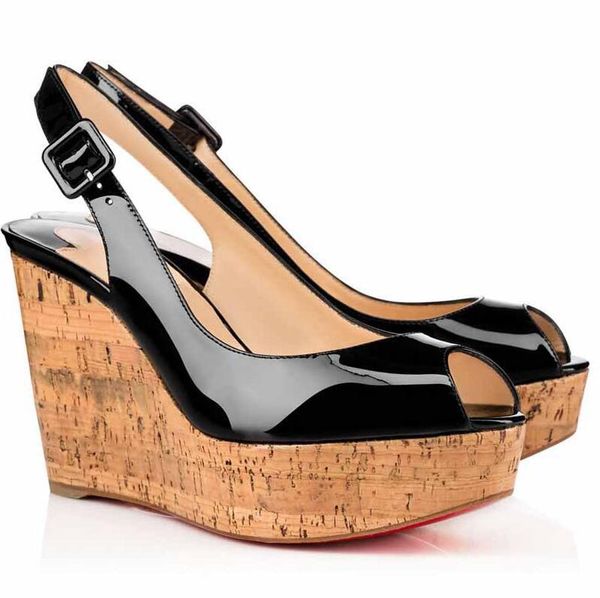 

perfect brands summer une plume sling women's wedges red bottom sandals patent leather nude,black ladies ankle strap gladiator sandalia
