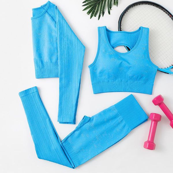 

yoga outfit cxuey long sleeve sports t-shirt bra leggings female set 3 pcs gym overalls fitness suit jogging femme workout clothes for women