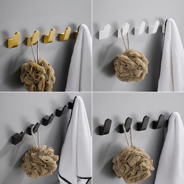 

2021 new bathroom towel wall hooks black/white kitchen robe brass brushed gold key hat bag hanger holder clothes hook 5 colors iz36