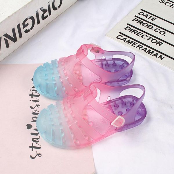 

sandals children's summer shoes pvc soft baby beach girls kids crystal gladiator casual flat heel jelly, Black;red