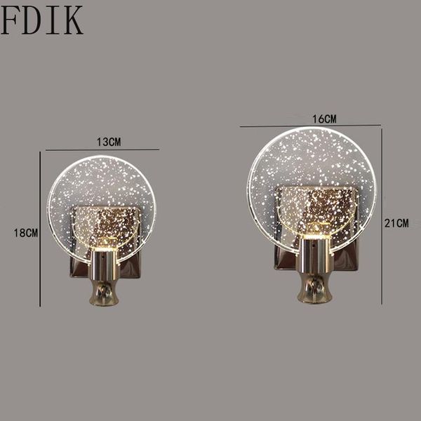 

modern crystal led wall lamp simple lights for home living room bedroom stairs bathroom decoration nordic round mirror light