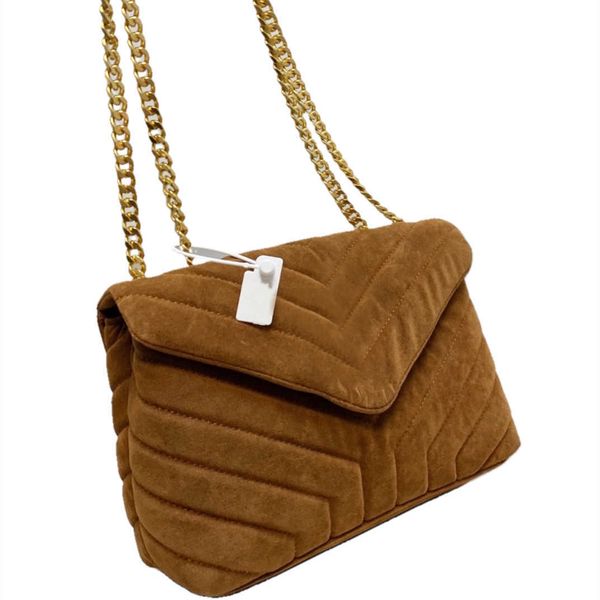 

high-end design, luxury style winter faux bag suede women shoulder handbags lady v wave satchels bag chain messenger handbag purse holder