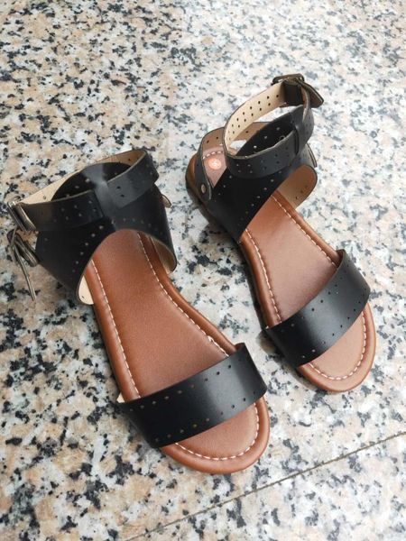

summer women flat shoes ladies sandals, Black