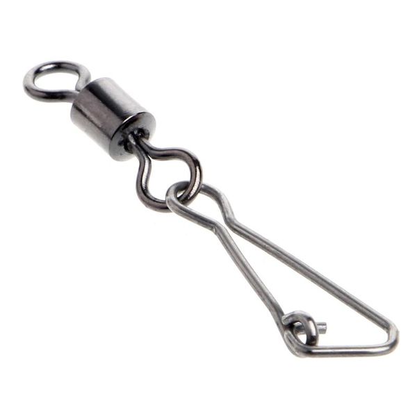 

50pcs stainless steel fishing bearings hooked snap pins rolling swivel connector