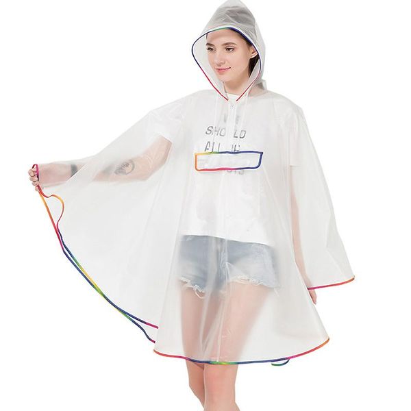 

raincoats fashion rain cap waterproof reusable plastic eva women cape raincoat men hooded poncho for hiking riding