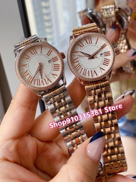 

wristwatches classic women stainless steel roman number watches lady geometric diamond wristwatch female quartz clock waterproof 32mm, Slivery;brown