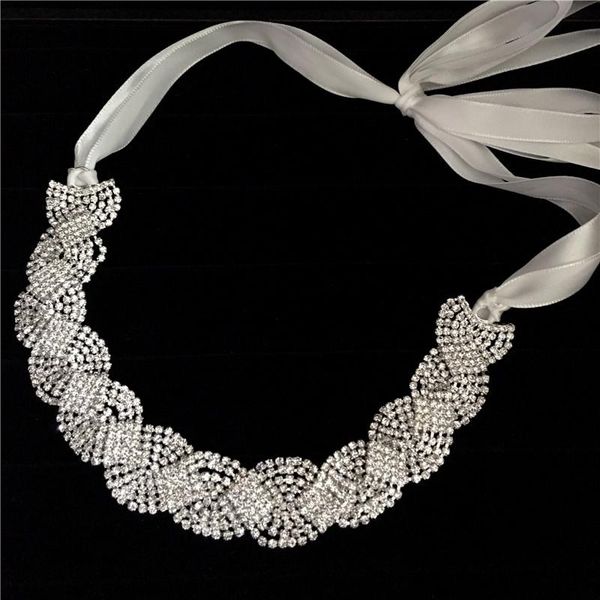 

hair clips & barrettes women wedding accessory rhinestone headband fashion bridal crystal ribbon, Golden;silver