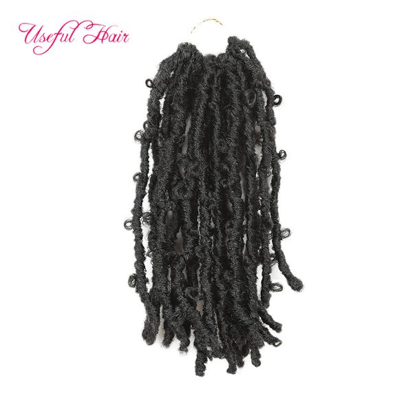 

butterflies crochet hair extensions chemical fiber hair african crochet wig dirty braid butterflies knitting spot 12inch butterfly locs, Black