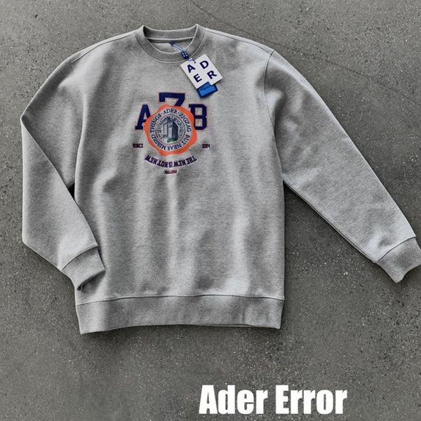 

men's hoodies & sweatshirts gray ader error crewneck men women 1:1 embroidery adererror hoodie, Black