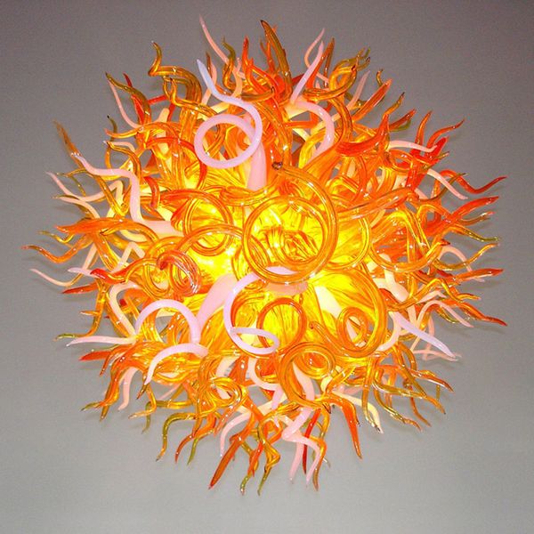 

modern ceiling hand blown glass chandelier lamp led energy saving light for restaurant living room home chain pendant lighting