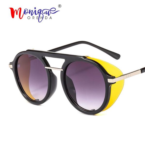 

sunglasses vintage steampunk women 2021 brand designer sun glasses for ladies punk goggles female, White;black