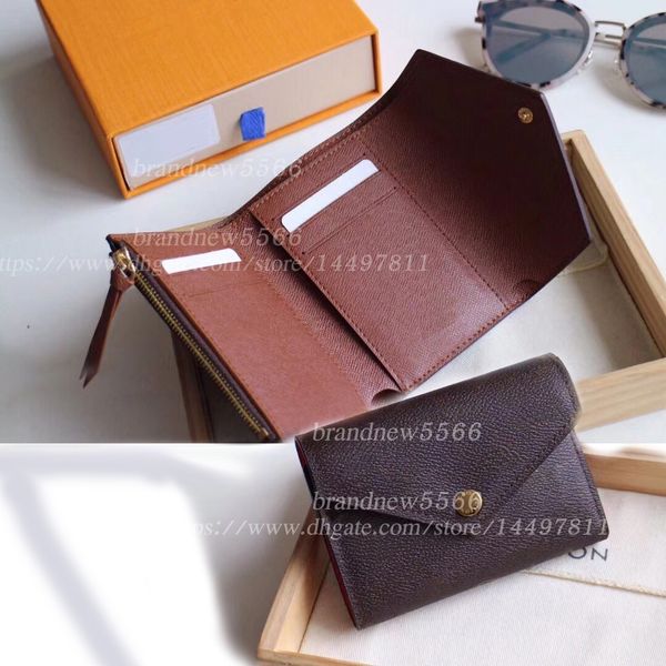 

10 colors women's folder wallets fashion victorine short wallet zipper coin pocket flat pockets flowers date code original box dust bag, Red;black