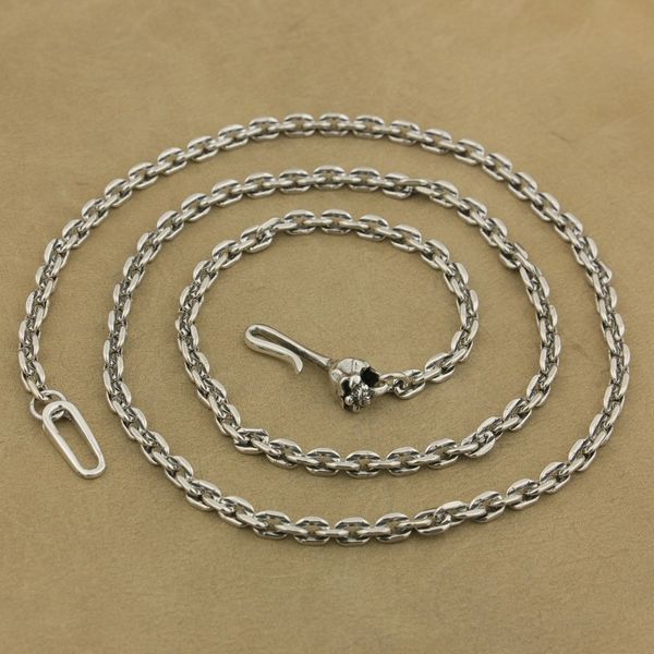 

sterling clasp 4mm ta35 linsion 925 necklace charms skull hook square chain silver link tsokb