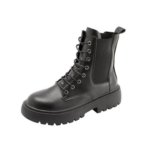 

boots winter women shoes for zapatos de mujer round toe basic ankle goth, Black