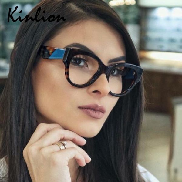 

fashion sunglasses frames kinlion oversized square eyeglasses frame women vintage clear leopard cat eye glasses for ladies round eyewear ocu, Black