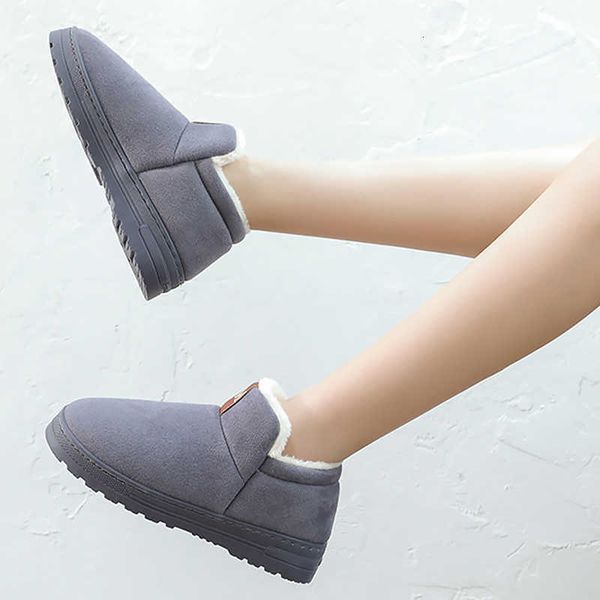 

slippers home woman plus size 43-46 solid rubber non slip winter women shallow plush warm indoor shoes 4sdc, Black