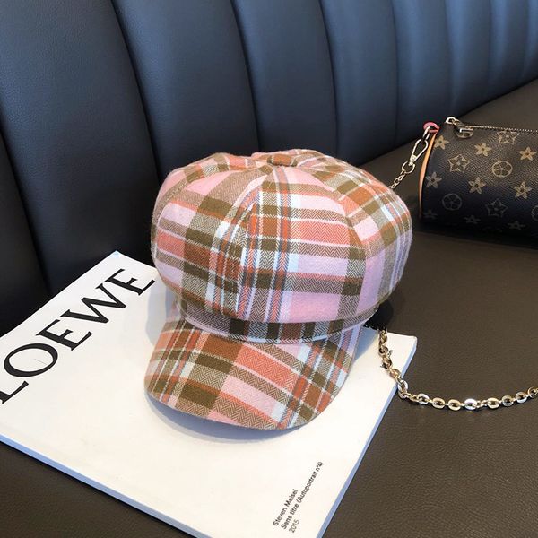 

garden style octagonal hat female spring summer small duck tongue beret lady's report children's hat painter hat autumn, Blue;gray