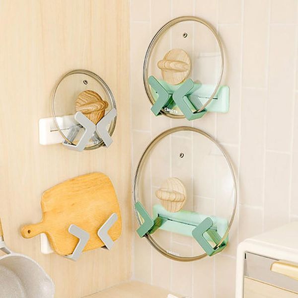 

kitchen storage & organization pot lid shelf cooking decor tool stand holder cover wall-mounted hanging organizer cook gadgets