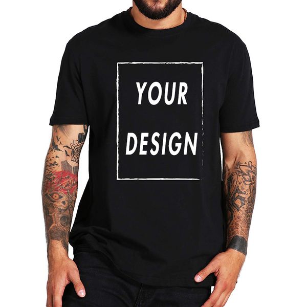 

eu size 100% cotton custom t shirt make your design logo text men women print original design gifts tshirt, Black;green