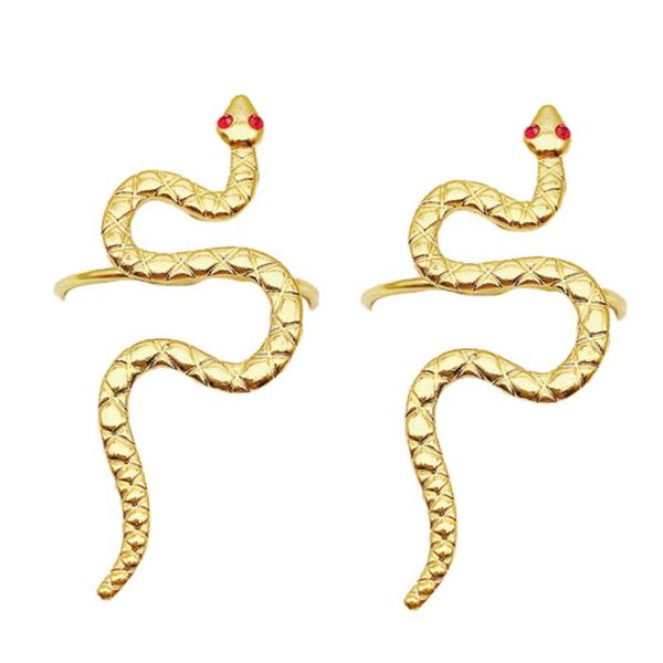 

napkin rings 2 pcs snake shaped animal buckles tissue buckle (golden)