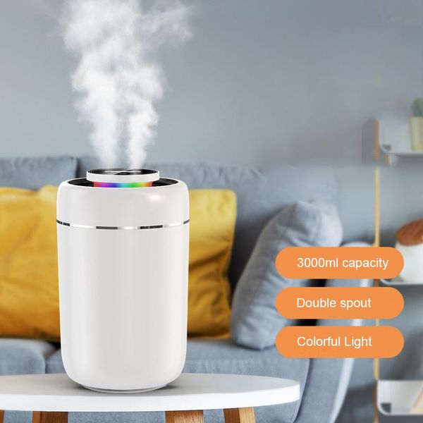 

humidifiers 3l air humidifier aromatherapy diffuser suspended double spray nozzle type-c atmosphere night light vaporizer for home office