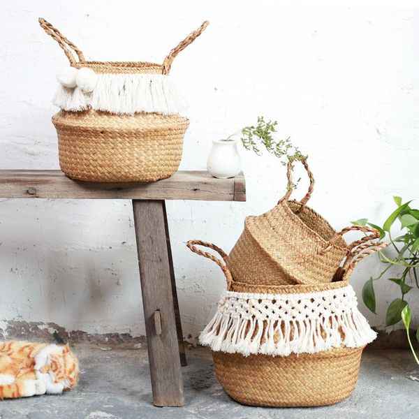 

storage baskets nordic ins hand-woven basket creative homestay seaweed home decoration laundry woven