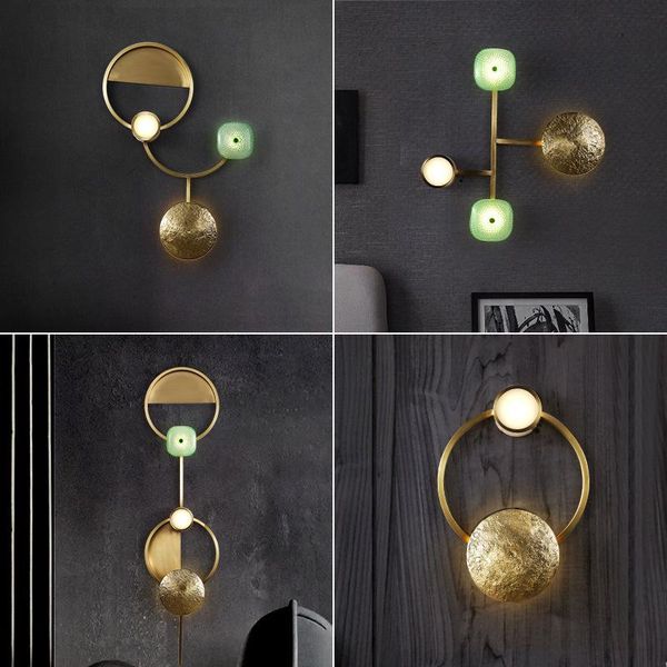 

wall lamps nordic decoration home glass sconces crystal lampes suspendues ball living room corridor luminaria de parede