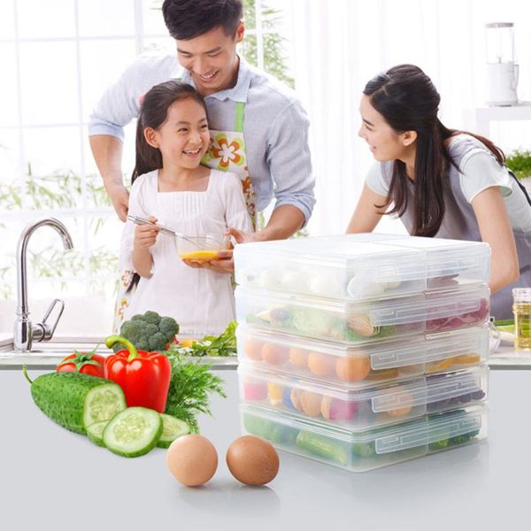 

storage box vegetables container home portable for kitchen 3 compartments lunch crisper refrigerator sealed