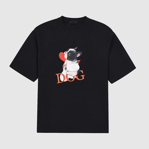 

brand t shirt polos paris ss couple printed pet trendsetter loose t-shirt zhang xian's youth aftertaste is young, White