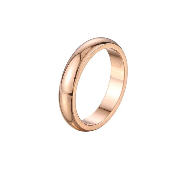 Casual Glatte Edelstahl Paar Band Ringe Gold Einfache 4MM Frauen Männer Liebhaber Hochzeit Schmuck Verlobung Geschenke