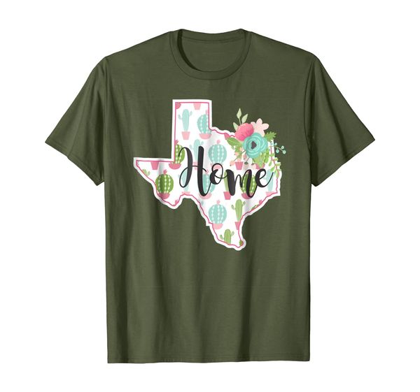

texas home cactus tshirt, White;black