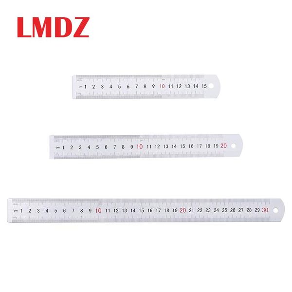 

lmdz 1pcs aluminum15/20/30cm straight ruler steel metal ruler functional mapping tool school office supplies, Black