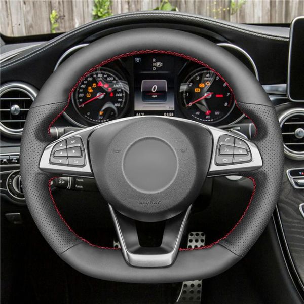 

steering wheel covers diy anti-slip wear-resistant cover for - c200 c250 c300 b250 b260 a200 a250 car interior decoration