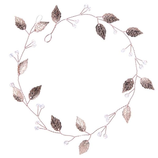 

hair clips & barrettes 2021 bride headband rose golden leaves jewelry women wedding band handmade decor, Golden;silver