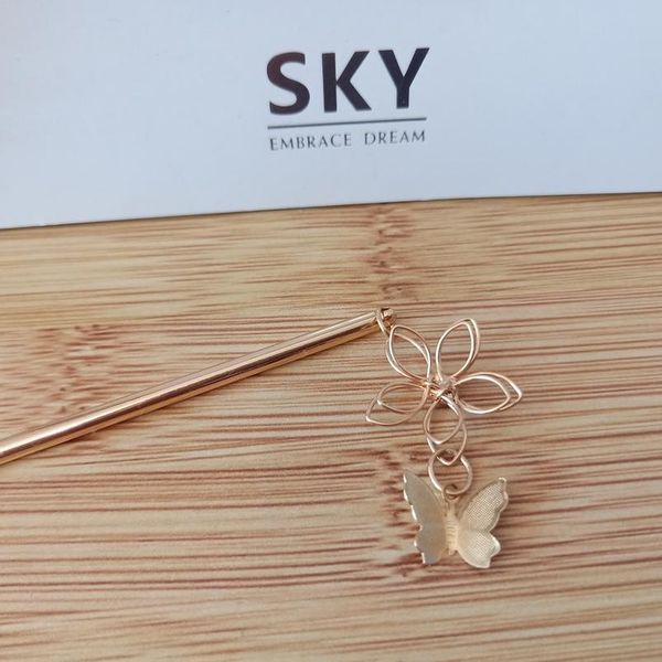 

chinese traditional crystal butterfly hair stick jewelry for women wedding hair accessories metal tassel qylsmr