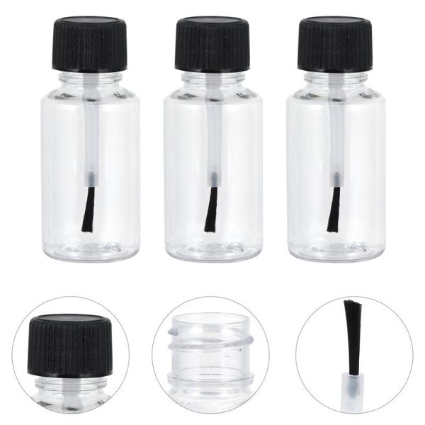 

storage bottles & jars 6pcs 20ml nail polish empty clear with cap and brush