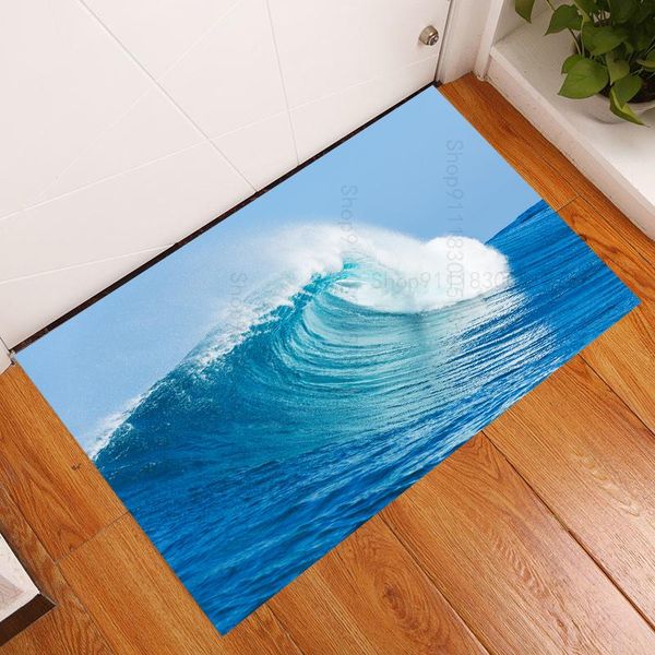 

carpets 3d sea wave entrance door floor mat non-slip foot pad home welcome carpet for hallway bath kitchen doormat area rug