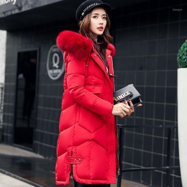 

parka women down jacket winter coat winter parkas cotton padded hooded jackets girl warm outwear 42301, Black