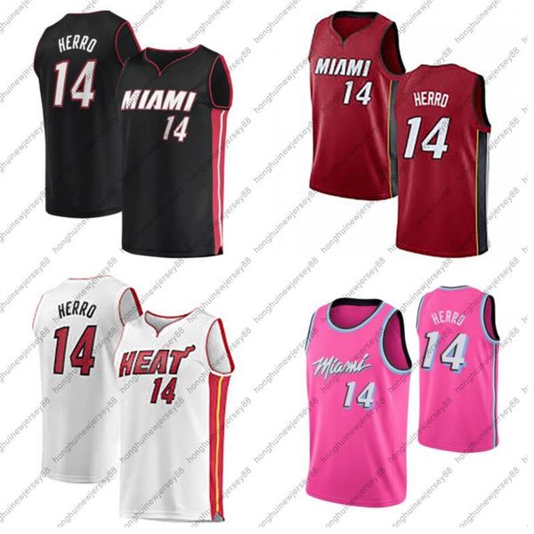 

basketball jersey14 tyler herro stitched, Black;red