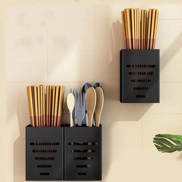 

hooks & rails kitchen stainless steel chopstick holder household multifunctional chopsticks spoon tube tableware cage wall hanging punc