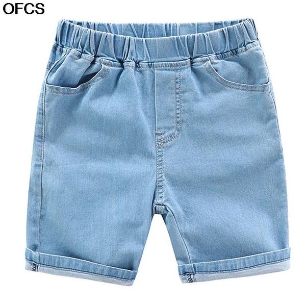

jeans denim shorts summer boys soft short pants girls casual trousers kids pocket children clothes 2-12year, Blue