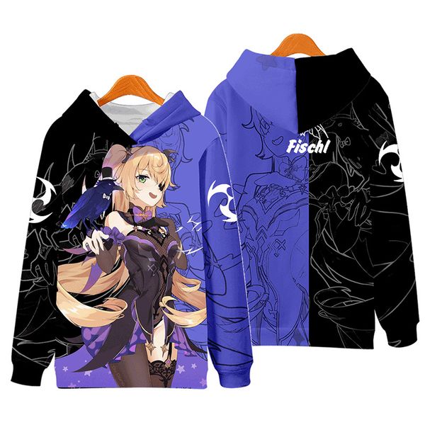 

men's hoodies & sweatshirts genshin impact hoodie 3d figure print cosplay costume venti zhongli mona pullover harajuku tracksuit uef3, Black