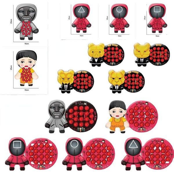 

fidget toys squid game simple dimple keychain mask squeeze push bubble sensory stress relieve for children autism spinner christmas decompre