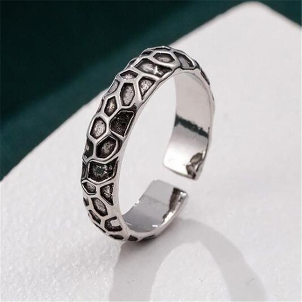 

cluster rings vintage design honeycomb pattern ring for women silver color accessories adjustable opening trend female jewelry, Golden;silver