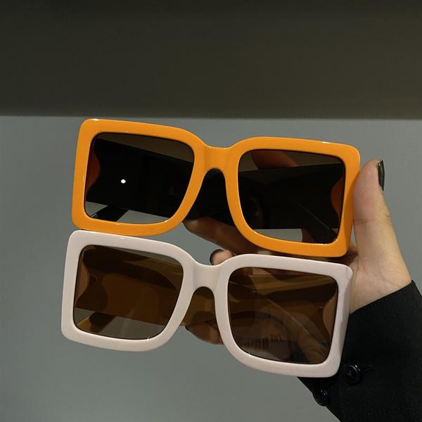 

sunglasses style oversized box fashion anti-ultraviolet high-quality retro men women street pography travel, White;black