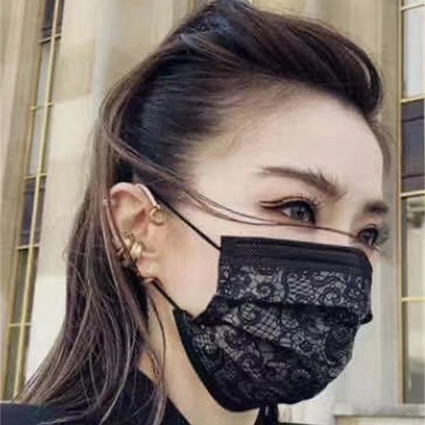 

colorful lace printing fashion disposable dust-proof three-layer filter mask