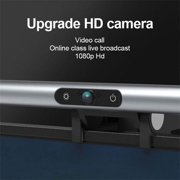 

webcams stepless dimming eye-care led desk lamp for computer pc monitor screen hanging light reading type-c powered with camera