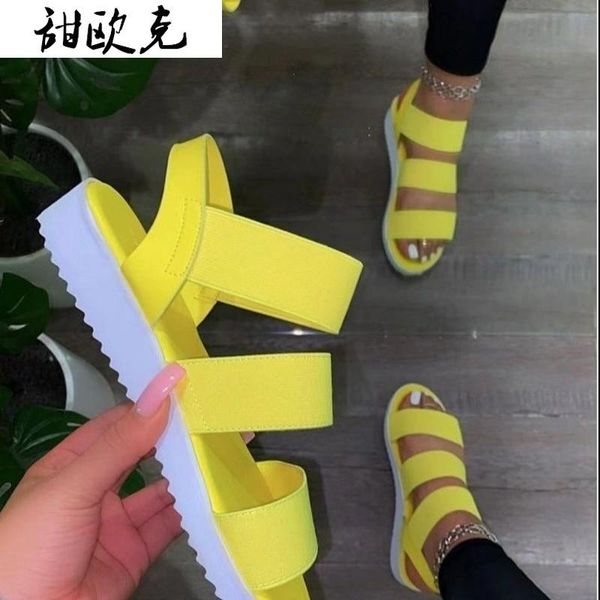 

sandals 2021 women wedges platform candy color ladies shoes summer casual nylon cross cool girls zapatos mujer, Black