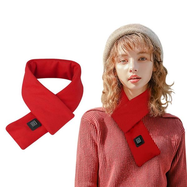 

scarves winter scarf heated usb men women heating couple washable neckerchief plush collar, Blue;gray