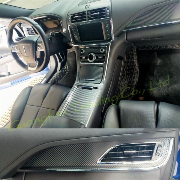 

interior central control panel door handle 3d 5d carbon fiber stickers decals car-styling cover parts products accessories for lincoln conti